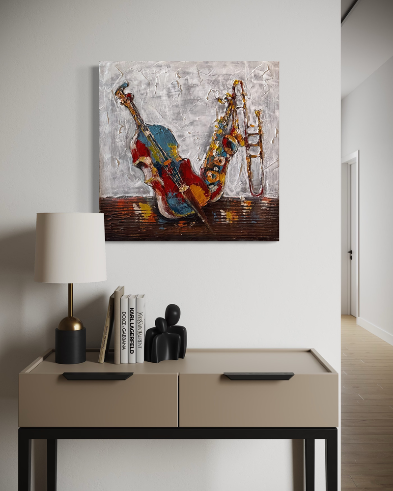 Ein Gemälde mit Instrumenten