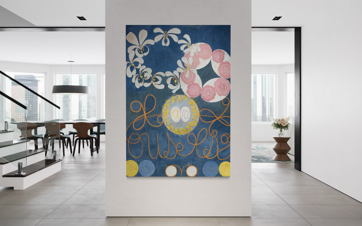 Mit The Ten Largest, No. 1 von Hilma af Klint erhalten Sie ein ikonisches Kunstwerk, das Kunstgeschichte, spirituelle Symbolik und zeitgenössische Ästhetik vereint – ein zeitloses Statement für die Wand.