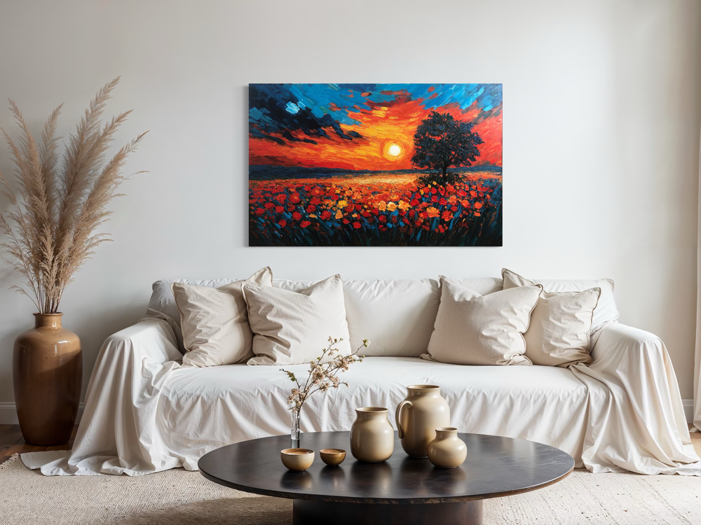 Ein Landschaftsgemälde in Impastotechnik