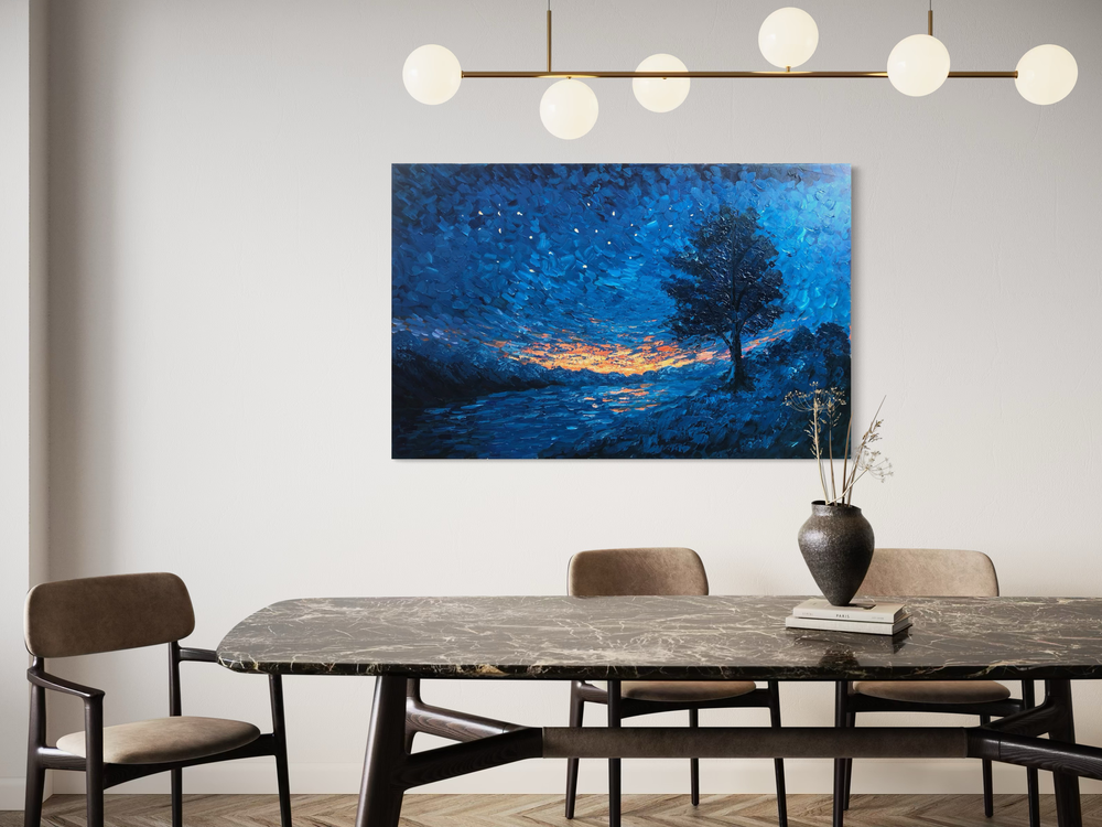 Ein Landschaftsgemälde in Impastotechnik